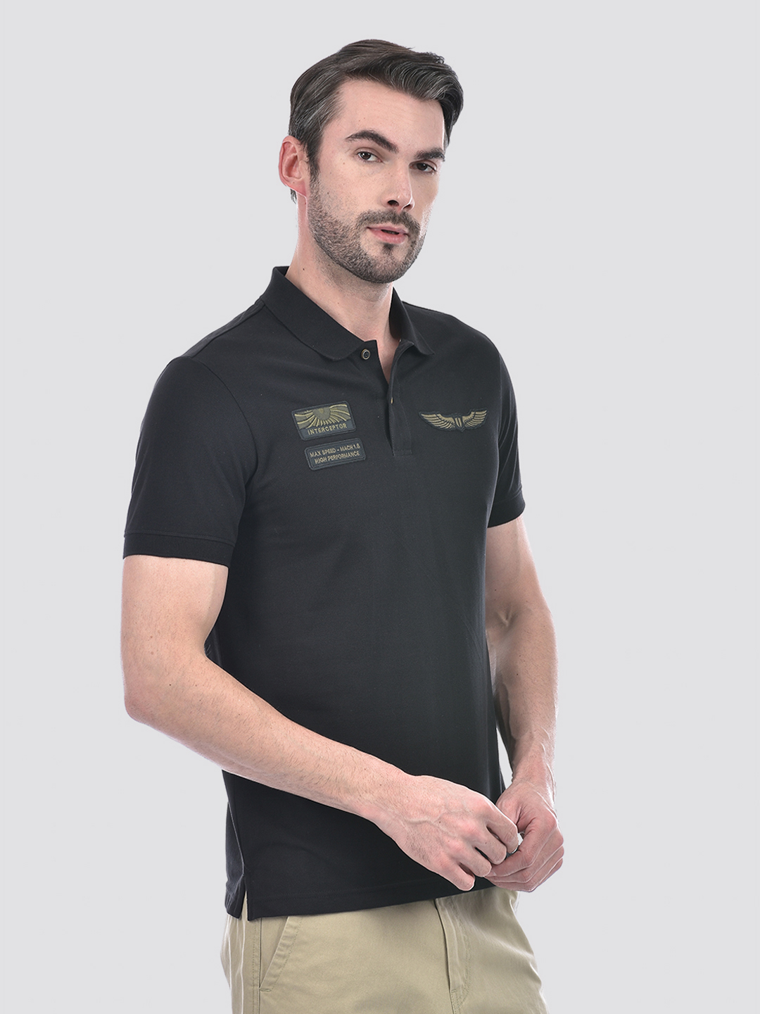 Numero Uno Men Applique Black T-Shirt